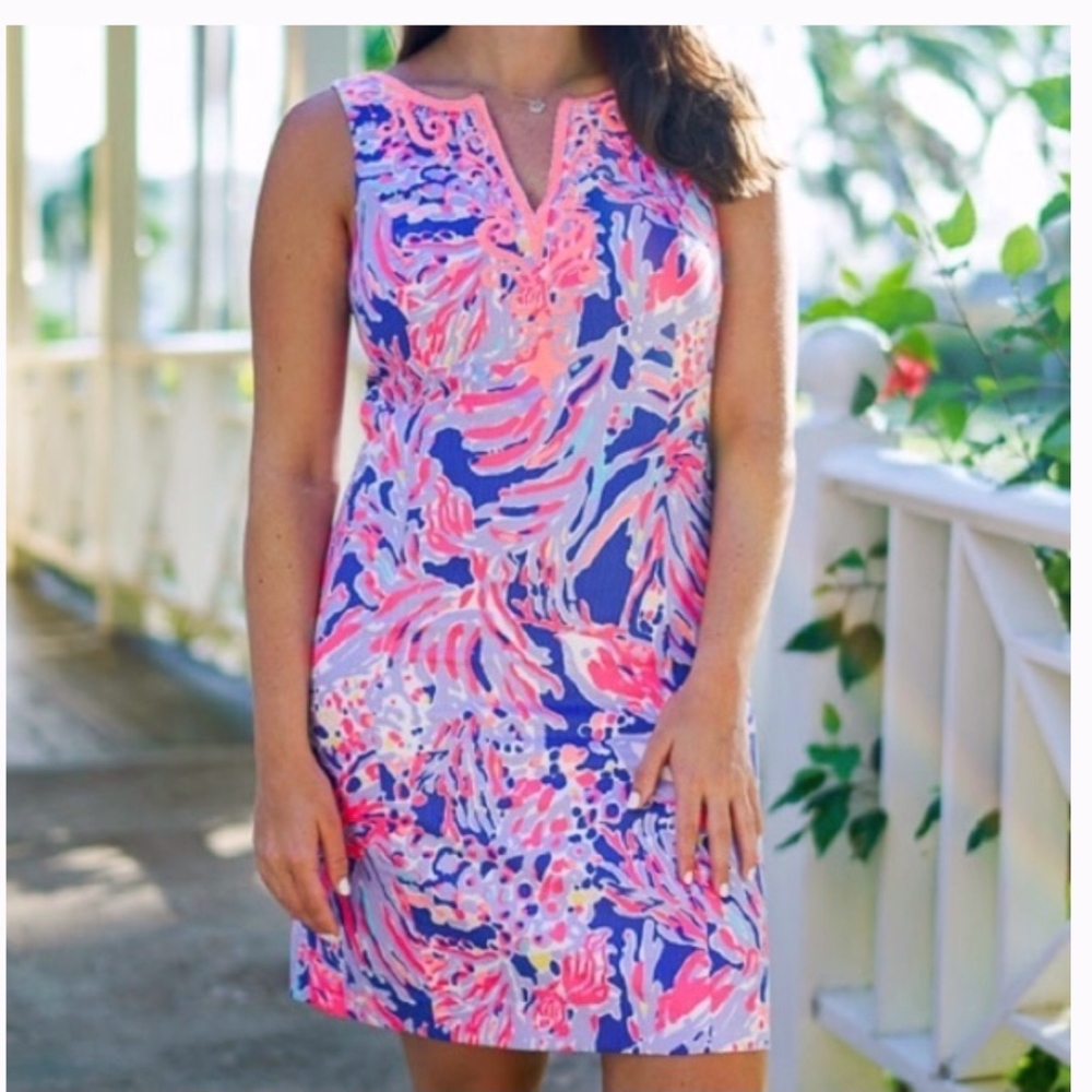 Lilly Pulitzer Lyssa Notch Neck Shift Dress Size 0